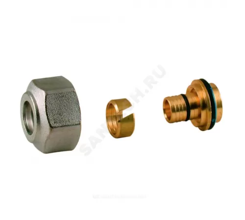 Переходник для PE-X/PE-RT труб обжим латунь Дн 16х1,5х16 база 16 мм R179 Giacomini R179X041