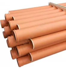 Труба НПВХ с раструбом коричневая Дн 110х3,2 б/нап L=6,06м в/к SN4 Aquaviva AQV11032606