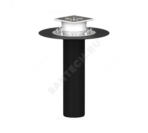 Воронка кровельная с вертикальным выпуском PP Дн 110 с трапом, прижимным фланцем из нержавеющей стали Татполимер ТП-03.100/6