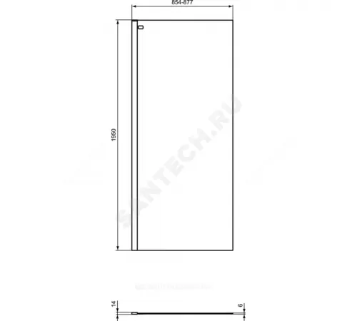 Стенка душевая CONNECT 2 900х1950мм Ideal Standard K9377V3