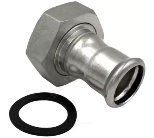 Муфта сталь нерж AISI 316L Дн 22х1" Ру16 пресс/нак/гайка Inoxpres RM 183022002