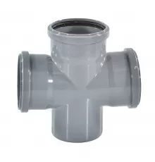 Крестовина PP-H 1-плоскостная серая Дн 110х110х110х87гр б/нап в/к RTP (РосТурПласт) 36473