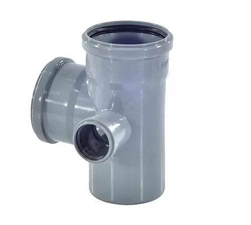 Крестовина PP-H 2-плоскостная правая серая Дн 110х110х50х87гр б/нап в/к RTP (РосТурПласт) 36541