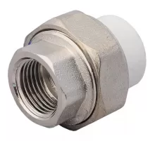 Муфта PP-R комбинированная разъемная белая Дн 25х1" ВР RTP (РосТурПласт) 10617