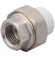 Муфта PP-R комбинированная разъемная белая Дн 20х1/2" ВР RTP (РосТурПласт) 10615