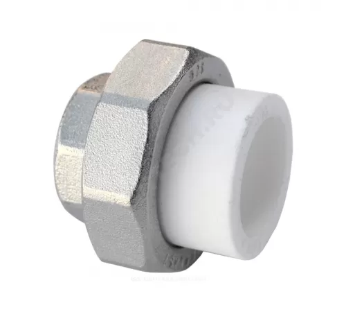 Муфта PP-R комбинированная разъемная белая Дн 25х1/2" ВР RTP (РосТурПласт) 10618