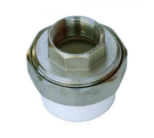 Муфта PP-R комбинированная разъемная белая Дн 25х1/2" ВР RTP (РосТурПласт) 10618