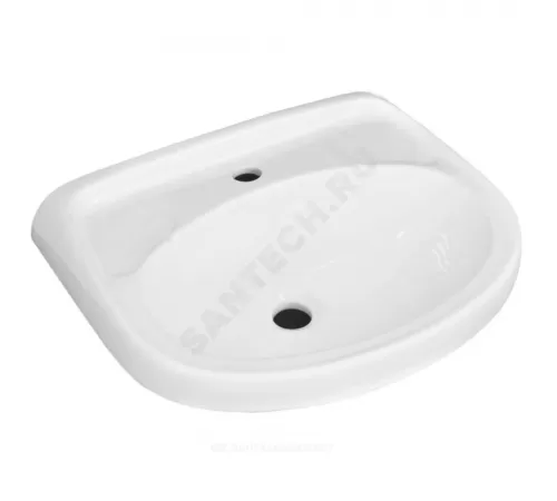 Умывальник подвесной Браво 50 1 отверстие под смеситель по центру белый Лобненский стройфарфор 10/1/5/1-16