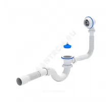 Слив-перелив для ванны трубный с пробкой 1 1/2"x40 с гофрой 40х50 выпуск с пластиковой решёткой D=70мм Варяг АНИ Пласт C6155