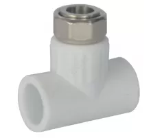 Тройник PP-R комбинированный белый Дн 20х1/2" с накидной гайкой VALFEX 10140020