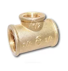 Тройник латунь переходной Ду 20х15х20 (3/4"х1/2"х3/4") ВР/ВР Цветлит ZW50088