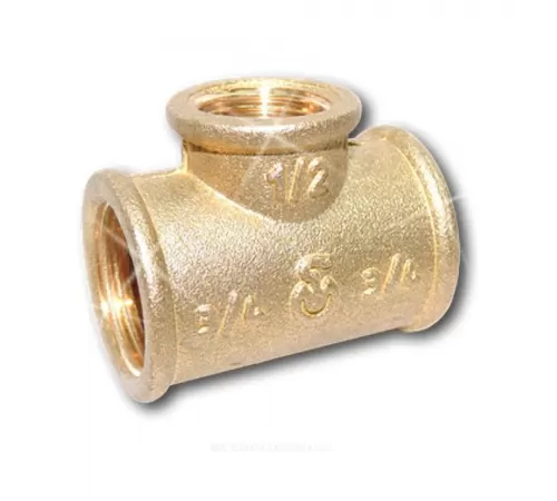 Тройник латунь переходной Ду 20х15х20 (3/4"х1/2"х3/4") ВР/ВР Цветлит ZW50088