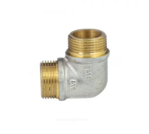 Угольник латунь никель реборда Ду 25 (1") НР/НР 9005 ГОСТ 32585-2013 Aquasfera 9005-03