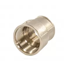 Муфта латунь никель переходная Ду 15х10 (1/2"х3/8") ВР/ВР VALFEX VF.240.N.012.038