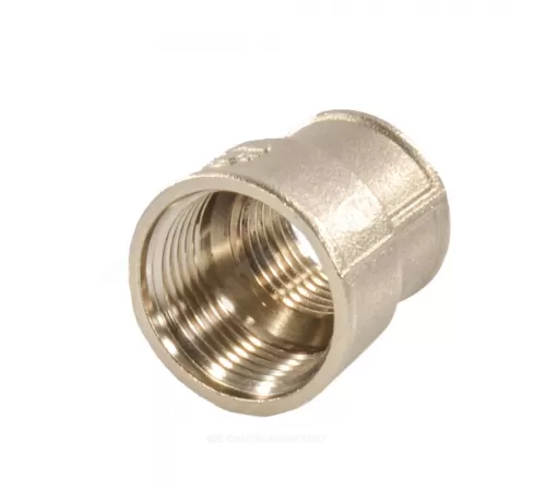 Муфта латунь никель переходная Ду 32х25 (1 1/4"х1") ВР/ВР VALFEX VF.240.N.114.100