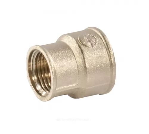 Муфта латунь никель переходная Ду 32х25 (1 1/4"х1") ВР/ВР VALFEX VF.240.N.114.100