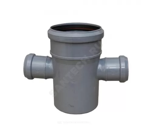 Крестовина PP-H 1-плоскостная серая Дн 50х50х50х87гр б/нап в/к Политэк 135590