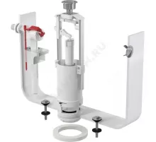 Арматура для бачка сливная/наливная 1/2" боковое подключение кнопка хром 1/реж Alca Plast SA2000 1/2" CHROM