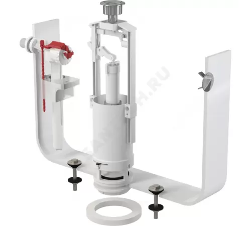 Арматура для бачка сливная/наливная 1/2" боковое подключение кнопка хром 1/реж Alca Plast SA2000 1/2" CHROM