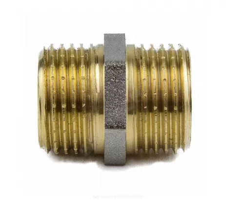 Ниппель латунь никель Ду 40 (1 1/2") НР 9022 ГОСТ 32585-2013 Aquasfera 9022-05