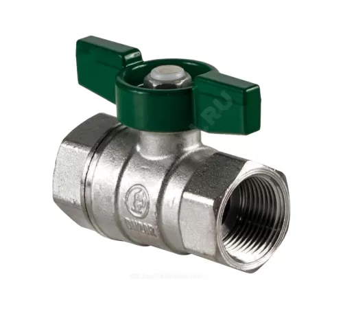 Кран шаровой латунь хром R251W Ду 10 Ру42 ВР бабочка зеленая Giacomini R251WX022