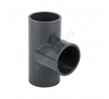 Тройник ПВХ переходной Дн 225х90гр Ру10 серый напорный под клеевое соединение Aquaviva TEE2250