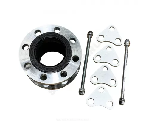 Компенсатор резиновый антивибрационный EPDM DI7251 Ду 80 Ру25 фл L=135мм Tecofi DI7251N-0080 сжатие/растяжение 15 мм/8 мм в комплекте с ограничителями хода