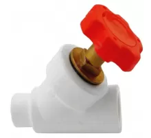 Клапан (вентиль) PP-R запорный белый Дн 32х45гр внутр/наруж пайка VALFEX 10173032