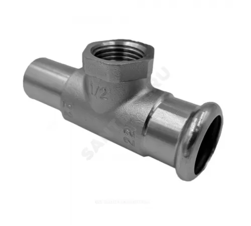 Тройник сталь нерж AISI 316L Дн 28х28х3/4" Ру16 пресс/ВР/труба Inoxpres RM 189304028MF