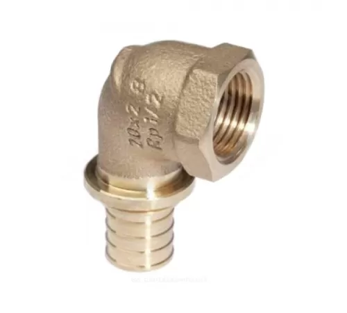 Угольник для PE-X труб аксиальный бронза Дн 20х3/4" ВР RAUTITAN RX+ Rehau 14563561001 (13660971001)