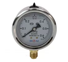 Манометр гидрозаполненный МД93 радиальный Дк63мм 0-0,6 МПа G1/4" глицерин ЭКОМЕРА МД93-63-G-0,6МПа