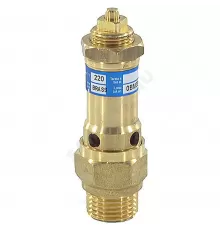 Клапан предохранительный пружинный прямой латунь 1810 Ду 40 Ру16 НР G1 1/2"х Рн=0.5...16бар для газообразных сред 220С OR 1810.042