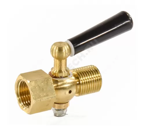 Кран для манометра 3-ходовой латунь Ду 15 Ру25 ВР/НР G1/2" с рукояткой без фланца ЭКОМЕРА КТХ-GF-GM