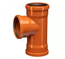 Тройник НПВХ трехраструбный коричневый Дн 110х110х87гр б/нап в/к KGEA Ostendorf 220410