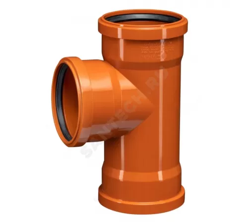 Тройник НПВХ трехраструбный коричневый Дн 110х110х87гр б/нап в/к KGEA Ostendorf 220410