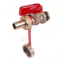 Кран шаровой латунь сливной R608D Ду 15 Ру10 НР/штуц 1/2" флажок красный с заглушкой Giacomini R608DY053