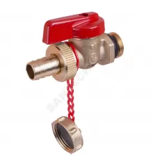 Кран шаровой латунь сливной R608D Ду 15 Ру10 НР/штуц 1/2" флажок красный с заглушкой Giacomini R608DY053