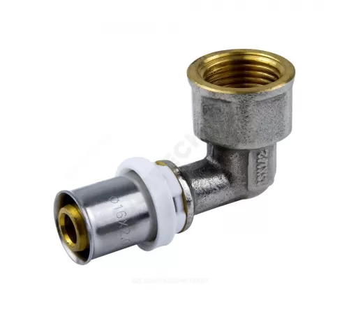 Угольник МП латунь никель пресс Дн 16х1/2"х90гр ВР ГОСТ 32415-2013 8007 Aquasfera 8007-01