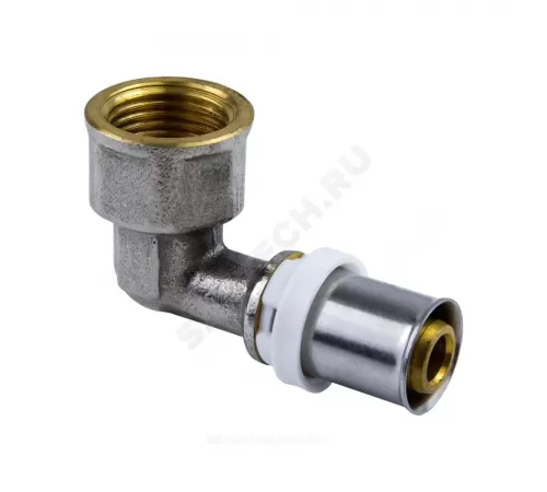 Угольник МП латунь никель пресс Дн 16х1/2"х90гр ВР ГОСТ 32415-2013 8007 Aquasfera 8007-01