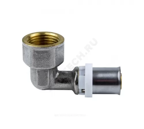 Угольник МП латунь никель пресс Дн 16х1/2"х90гр ВР ГОСТ 32415-2013 8007 Aquasfera 8007-01