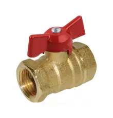 Кран шаровой латунь 11б27п7 Ду 15 Ру16 ВР бабочка красная Цветлит ZW10058