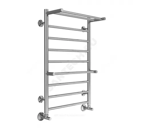 Полотенцесушитель водяной нерж сталь Лесенка (1/2") ВР с полочкой 500х800мм 8П нижнее подключение Анкона Терминус 4670078529978