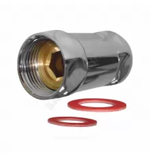 Соединитель для полотенцесушителя латунь Ду 20 3/4"x3/4" нак/гайка прямой хром RCN