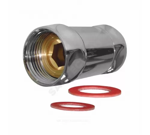 Соединитель для полотенцесушителя латунь Ду 20 3/4"x3/4" нак/гайка прямой хром RCN