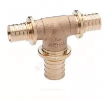 Тройник для PE-X труб аксиальный бронза Дн 16х20х16 переходной RAUTITAN PLATINUM RX Rehau 13777471001