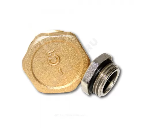 Заглушка латунь Ду 20 (3/4") без уплотнительного кольца НР Цветлит ZW50066