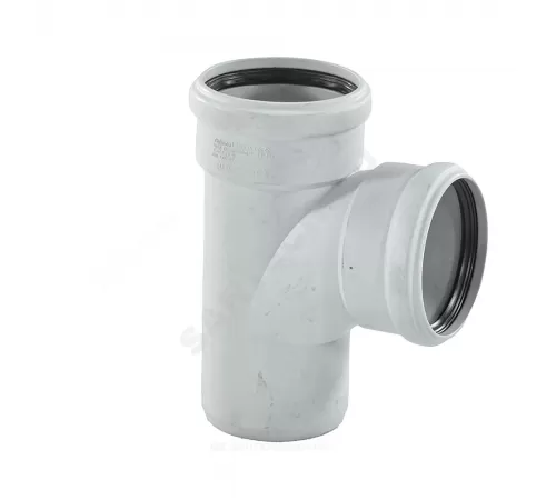 Тройник PP-MD бесшумный светло-серый Skolan Safe SKEA Дн 110х110х87гр (DN110х110) б/нап в/к Ostendorf 335400