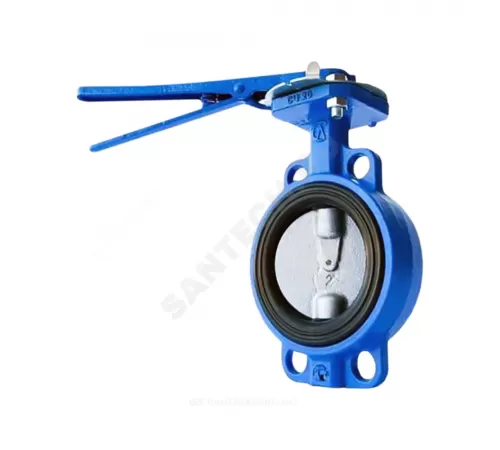 Затвор дисковый поворотный чугун 32ч1р Ду 50 Ру16 межфл с рукояткой диск чугун манжета EPDM ЛМЗ