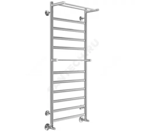 Полотенцесушитель водяной нерж сталь Лесенка (1/2") ВР с полочкой 500х1200мм 12П нижнее подключение Хендрикс Терминус 4670078529831