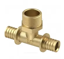 Тройник для PE-X/PE-RT труб аксиальный латунь Дн 32х1" НР RTP (РосТурПласт) 29326